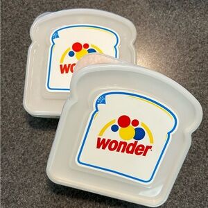 NWOT- Wonderbread Reusable Sandwich Containers, Set of 2.